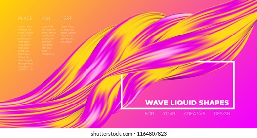 Vector Abstract Background. Colorful Wavy Fluid Shapes. Beautiful Interweaving. Digital Background with Flowing Liquid for Business, Banner, Cover. Vector Illustration EPS10 for Your Creative Design.