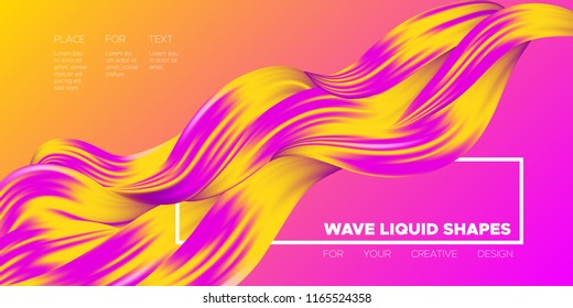 Vector Abstract Background. Colorful Wavy Fluid Shapes. Beautiful Interweaving. Digital Background with Flowing Liquid for Business, Banner, Cover. Vector Illustration EPS10 for Your Creative Design.