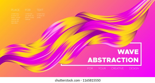 Vector Abstract Background. Colorful Wavy Fluid Shapes. Beautiful Interweaving. Digital Background with Flowing Liquid for Business, Banner, Cover. Vector Illustration EPS10 for Your Creative Design.