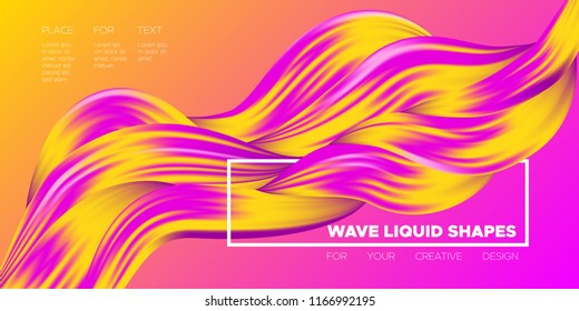 Vector Abstract Background. Colorful Wavy Fluid Shapes. Beautiful Interweaving. Digital Background with Flowing Liquid for Business, Banner, Cover. Vector Illustration EPS10 for Your Creative Design.