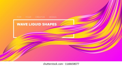 Vector Abstract Background. Colorful Wavy Fluid Shapes. Beautiful Interweaving. Digital Background with Flowing Liquid for Business, Banner, Cover. Vector Illustration EPS10 for Your Creative Design.