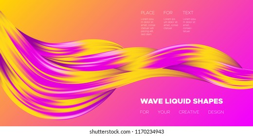 Vector Abstract Background. Colorful Wavy Fluid Shapes. Beautiful Interweaving. Digital Background with Flowing Liquid for Business, Banner, Cover. Vector Illustration EPS10 for Your Creative Design.