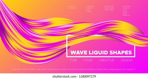 Vector Abstract Background. Colorful Wavy Fluid Shapes. Beautiful Interweaving. Digital Background with Flowing Liquid for Business, Banner, Cover. Vector Illustration EPS10 for Your Creative Design.