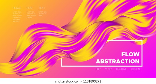 Vector Abstract Background. Colorful Wavy Fluid Shapes. Beautiful Interweaving. Digital Background with Flowing Liquid for Business, Banner, Cover. Vector Illustration EPS10 for Your Creative Design.