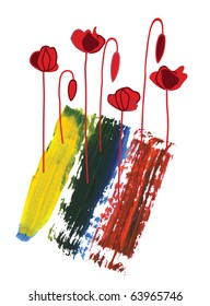 Vector abstract background from colors of a poppy