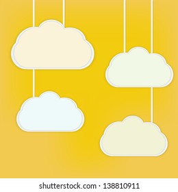 Vector abstract background composed of clouds over yellow.