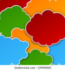 Vector abstract background composed of color paper clouds. Eps10.