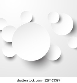 Vector abstract background composed of white paper round notes. Eps10.