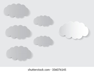 Vector abstract background composed of white paper clouds