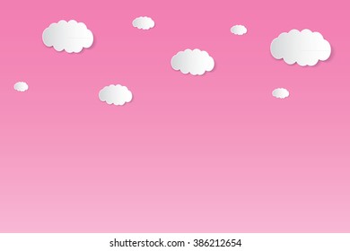 Vector abstract background composed of white paper clouds