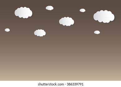 Vector abstract background composed of white paper clouds