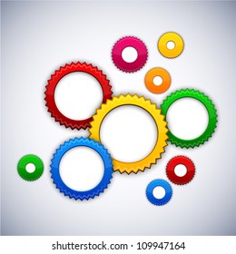 Vector abstract background contains of colorful gear circles.