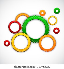 Vector abstract background contains of colorful gear circles.