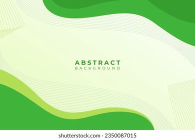 Vector abstract background, with copy space, in simple white and light green colors plus an ornament of wavy lines and grid shapes. Perfect for banner backgrounds, presentations, and copy space.