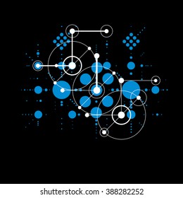 Vector abstract background created in Bauhaus retro style. Modern geometric composition can be used as templates and layouts.