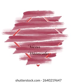 Vector abstract background with crimson brush strokes and red geometric diamond shape frame. Grunge artistic texture in minimalistic modern style. Creative design element for posters, banners, invitat