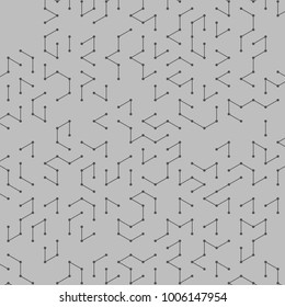 Vector abstract background with cube cell. Modern technology illustration with square mesh. Digital geometric abstraction with lines and points.