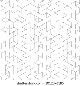 Vector abstract background with cube cell. Modern technology illustration with square mesh. Digital geometric abstraction with lines and points.
