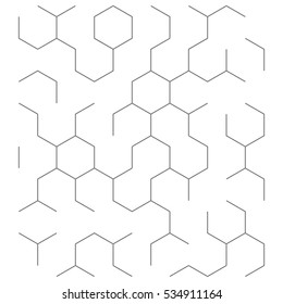 Vector abstract background with cube cell. Modern technology illustration with square mesh. Digital geometric abstraction with lines.