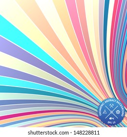 Vector abstract background with curled stripes. Illusion of 3d stripes. 