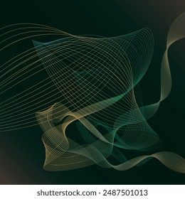 vector abstract background of curved color lines net