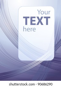 Vector abstract background of curved lines with a translucent frame for text