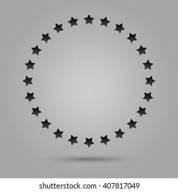 Vector abstract background. Dark stars in a circle with shadow. Eps 10.