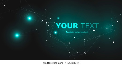 Vector abstract background design with connecting dots and lines.