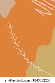 Vector abstract background design in fall colors with empty place for text. For social media promotional content, invitation, greeting card, mailing, banner, poster, advertisement, decoration.