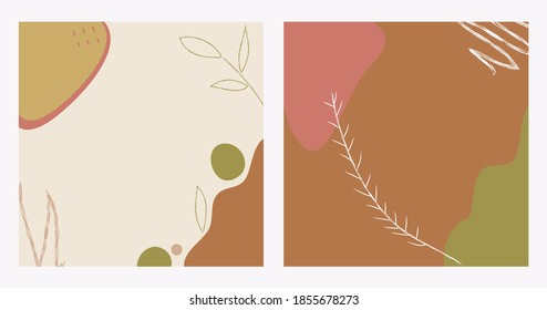 Vector abstract background design in fall colors with empty place for text. For social media promotional content, invitation, greeting card, mailing, banner, poster, advertisement, decoration.