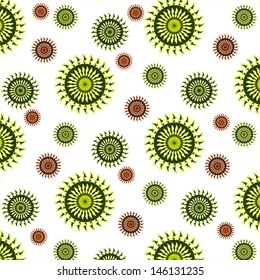 Vector Abstract Background Design Mandala Circle with Green and Brown