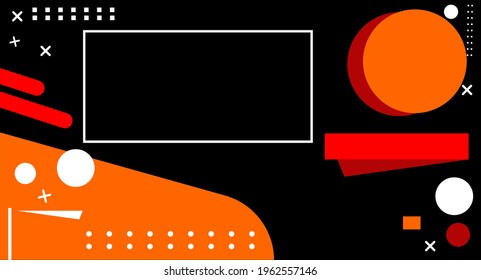 vector abstract background design, modern flat style, orange and black color