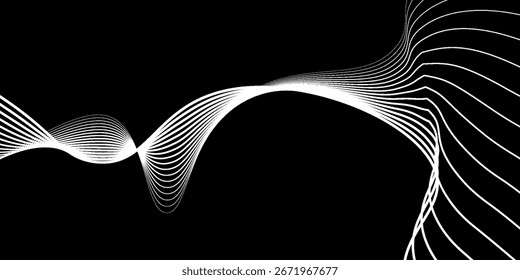 Vector abstract background design. Modern wavy line pattern in monochrome colors. Premium stripe texture 