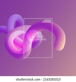 Vector abstract background design template with 3d flow shapes. Fluid gradient elements