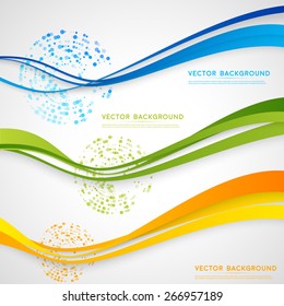 Vector abstract background design wavy.  Brochure design templates collection and waving