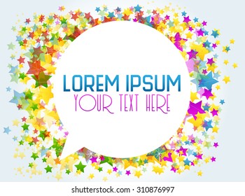 Vector abstract background with different colored stars.