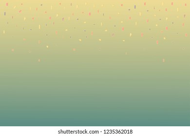 Vector abstract background different size pink, purple and yellow figures in golden outline on a gold and green gradient background  for wallpaper, cover page, web site, card, business banner.