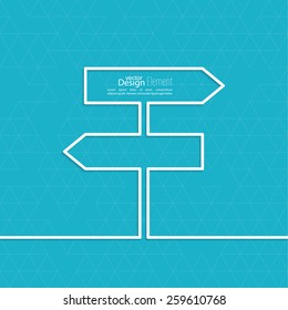 Vector abstract background with direction arrow sign. 