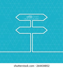 Vector abstract background with direction arrow sign.
