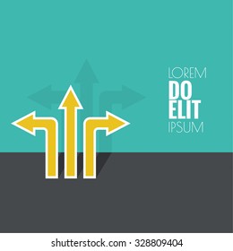 Vector abstract background with direction arrow sign. 