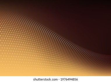 Vector abstract background. Dots golden wave. Calm dark luxury fond. Modern gradiend backdrop. Card print design template