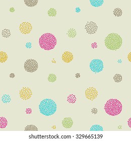 Vector abstract background with dotted pattern. Retro seamless