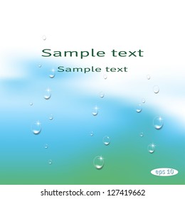 Vector abstract background. Drops of water on colored  substrate. Pattern resembles the fold of tissue or a wave of water.