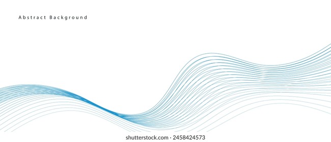 Vector abstract background with dynamic blue waves.