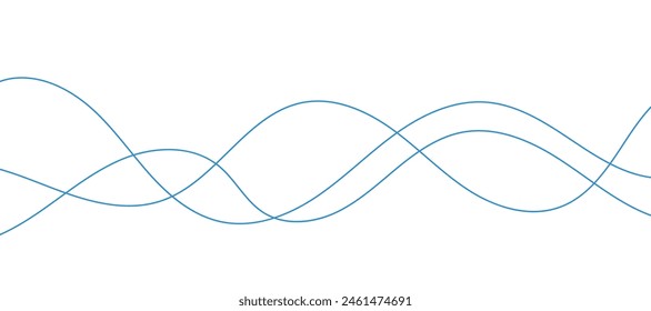 Vector abstract background with dynamic blue waves.
