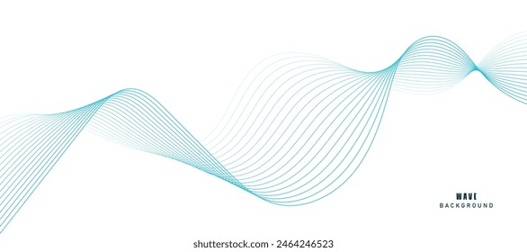 Vector abstract background with dynamic blue waves.