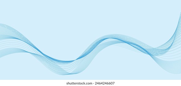 Vector abstract background with dynamic blue waves.