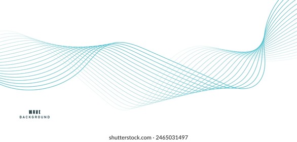 Vector abstract background with dynamic blue waves.