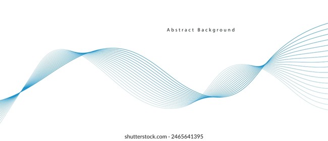 Vector abstract background with dynamic blue waves.