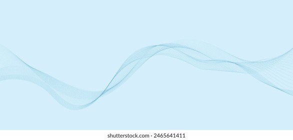Vector abstract background with dynamic blue waves.